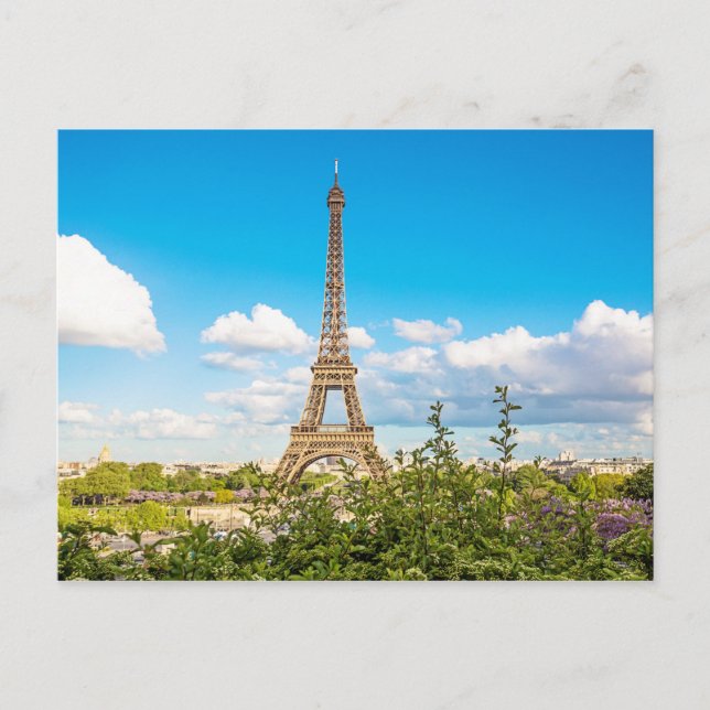 Paris Eiffel Tower Cloud Foto Postcard Postkarte (Vorderseite)