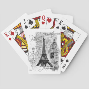 Paris Eiffel Tower Collage Spielkarten