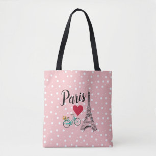 Paris Eiffel Tower Dot Tote Bag Tasche