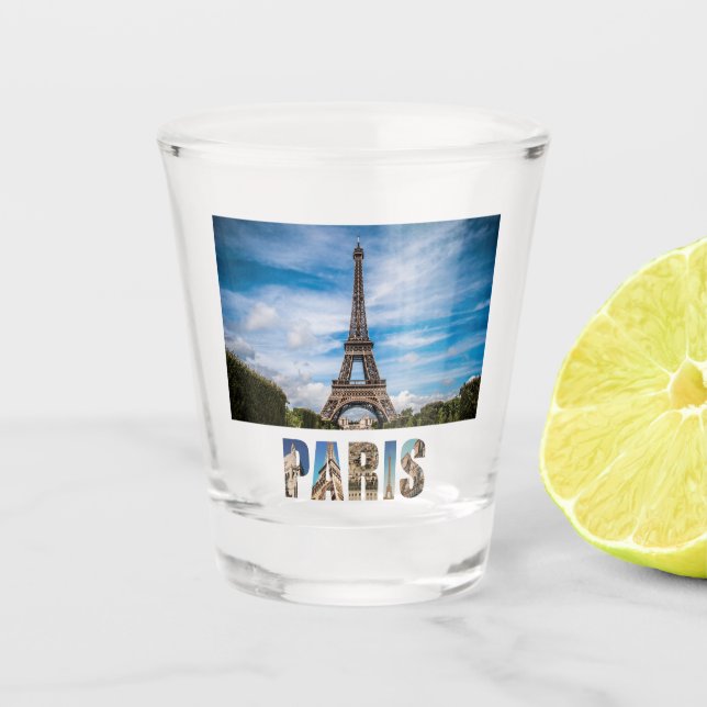 Paris Eiffel Tower Frankreich Französisches City T Schnapsglas (Vorderseite)