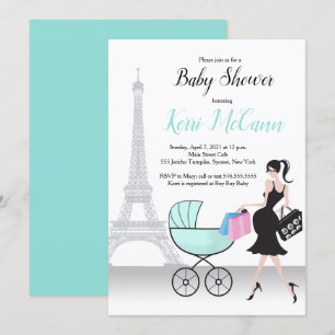 Paris Eiffel Tower generisches Baby Dusche Einladung