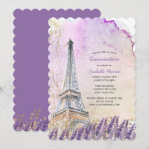 Paris Eiffel Tower Lavender Quinceanera