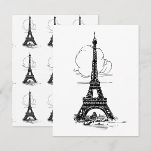 Paris Eiffel Tower Mitteilungskarte
