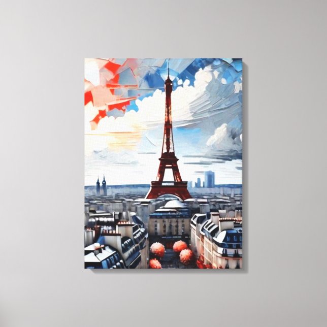 Paris Eiffel Tower Palette Tapesty 1 Leinwanddruck (Vorderseite)