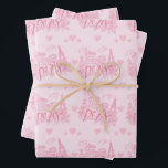 Paris Eiffel Tower Pink Geschenkpapier Set<br><div class="desc">Whether you're celebrating a birthday or special occasion,  this wrapping paper adds that perfect finishing touch to your gift. Make your gifts unforgettable with this beautifully crafted wrapping paper – because the wrap is just as important as the gift inside!</div>