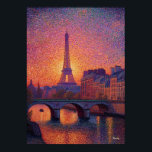 Paris Eiffel Tower Pointillism Sunset Cityscape Ar Poster<br><div class="desc">Colorful pointillist painting of the Eiffel Tower rising above the Seine at sunset. Thousands of vibrant dots create a glowing neo-impressionist Paris cityscape full of light,  texture and atmosphere. Perfect for travel lovers and art collectors who appreciate expressive city landscapes.</div>