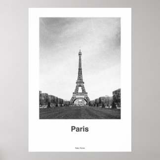 Paris Eiffel Tower Print, Paris Schwarz-weißes Fot Poster