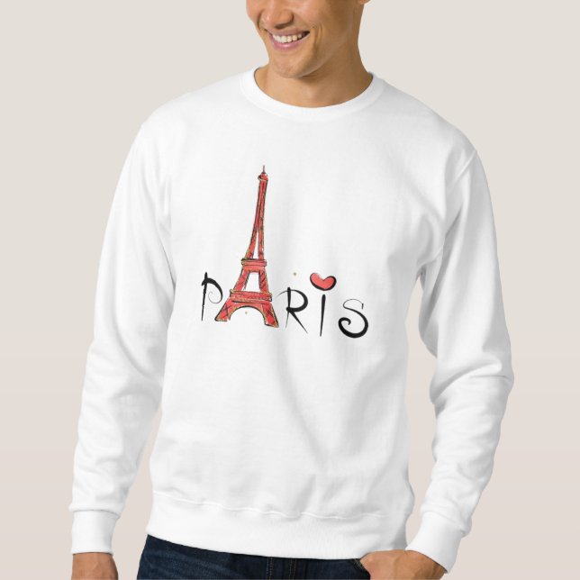 Paris Eiffel Tower Red Paris Tower with Heart Koko Sweatshirt (Vorderseite)