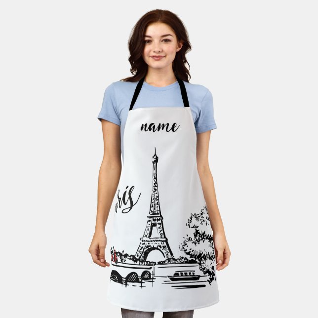 Paris Eiffel Tower Red Scooter Schürze (Getragen)
