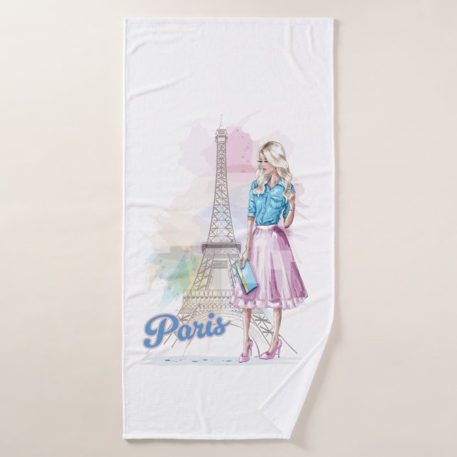 Paris Eiffel Tower sightseeing (Serviette de bain)
