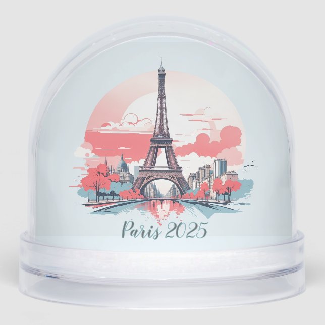 Paris Eiffel Tower Souvenir Snow Globe Schneekugeln (Vorderseite)