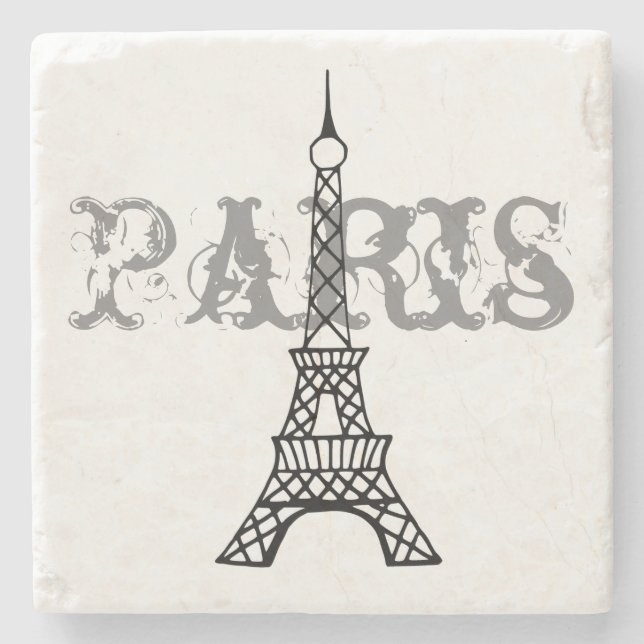 Paris Eiffel Tower Stone Drink Untersetzer Geschen (Vorderseite)