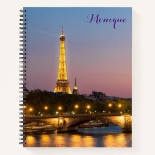 Paris Eiffel Tower Themed Spiral Notebook Französ Notizbuch
