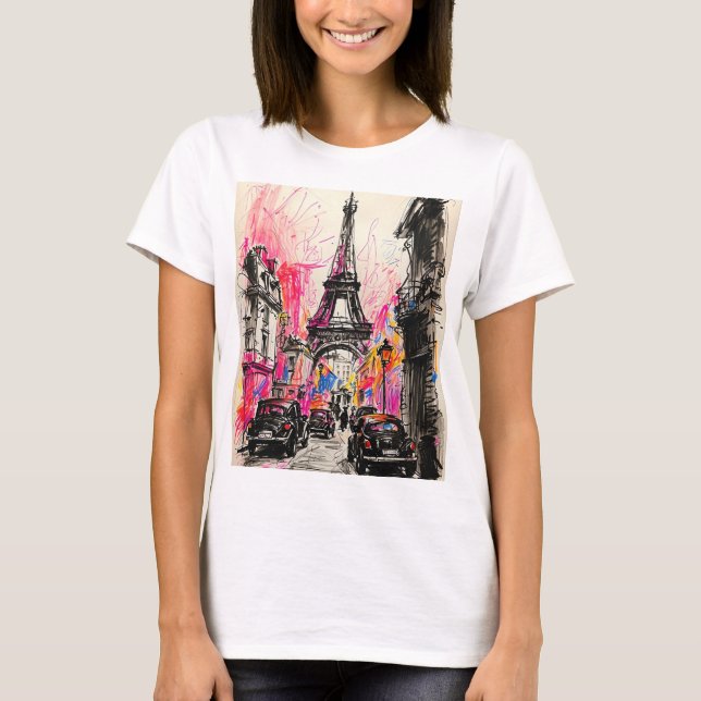Paris, Eiffel Tower Vinatge style Classic T-Shirt  (Vorderseite)