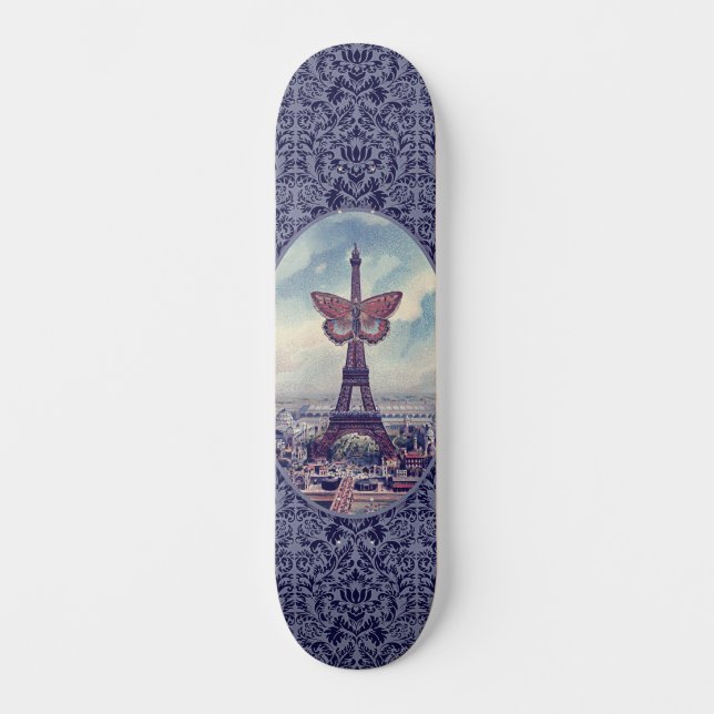 Paris Eiffel Tower Vintag Collage Skateboard (Vorderseite)