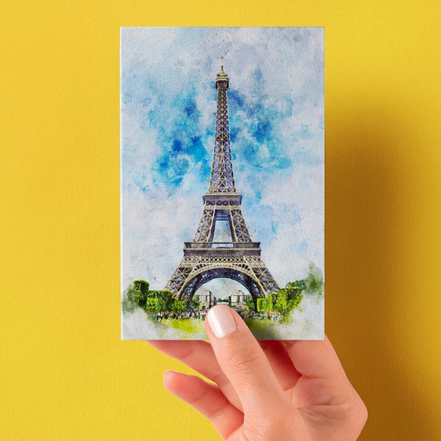 Paris Eiffel Tower Watercolor #02 Postkarte (Von Creator hochgeladen)