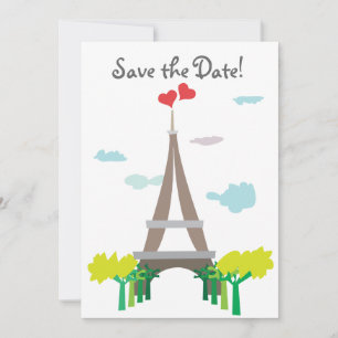 Paris Eiffel Tower Wedding Date Save The Date