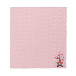 Paris Eiffel Turm elegante stilvolle Silhouette. Notizblock