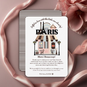 Paris Eiffel verliebt Französisches Café Baby Show Dankeskarte