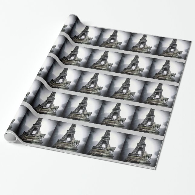 Paris Eiffell Tower Wrapping Paper Geschenkpapier (Ungerollt)