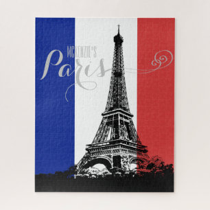 Paris Eiffelturm Frankreich Flagge Monogramm
