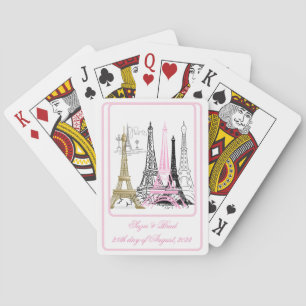 Paris Eiffelturm Frankreich Rosa Dekor Dekorativ  Spielkarten