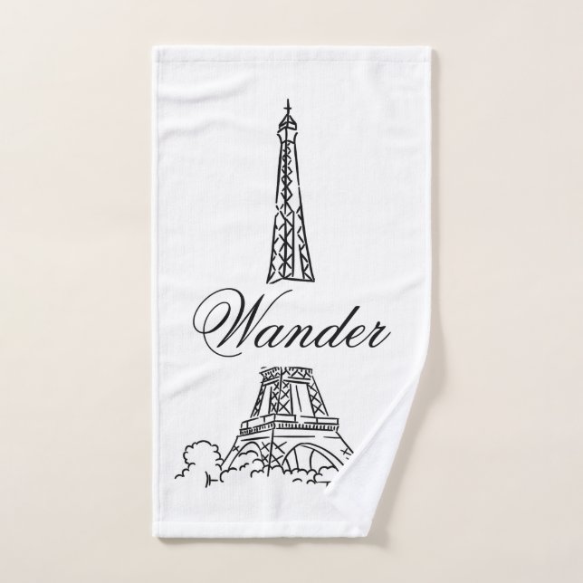 Paris Eiffelturm Frankreich Rosa Dekor Handtuch (Handtuch)