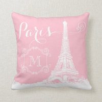 Paris Eiffelturm Girly Pink White Mit Monogramm