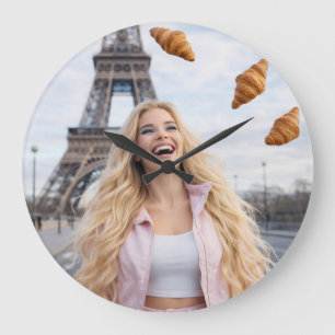 PARIS - EIFFELTURM GROßE WANDUHR