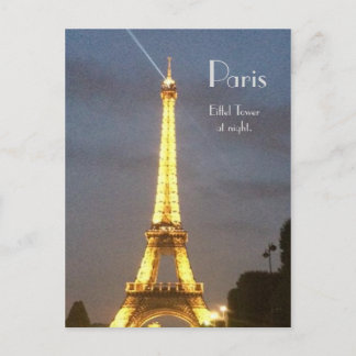 Paris: Eiffelturm in der Nacht. Postkarte
