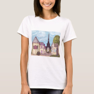 Paris-Eiffelturm inspiriert Landschaftshemd T-Shirt