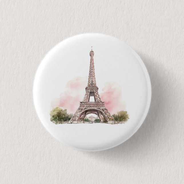 Paris Eiffelturm Knopf  Button (Vorderseite)