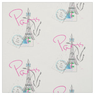 Paris, Eiffelturm, Letter, Briefmarke Muster, Stoff