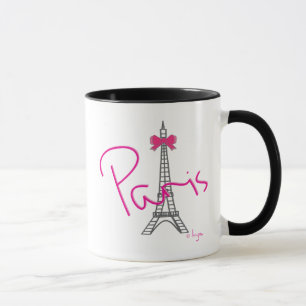 Paris-Eiffelturm mit rosa Bogen Tasse