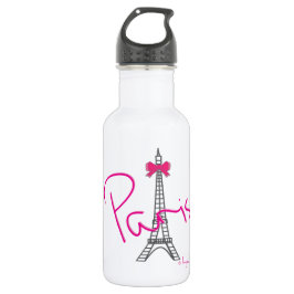 Paris-Eiffelturm mit rosa Bogen Trinkflasche