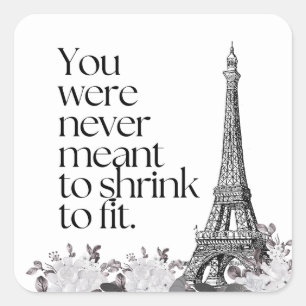 Paris Eiffelturm Motivationszitat Wandkunst Quadratischer Aufkleber