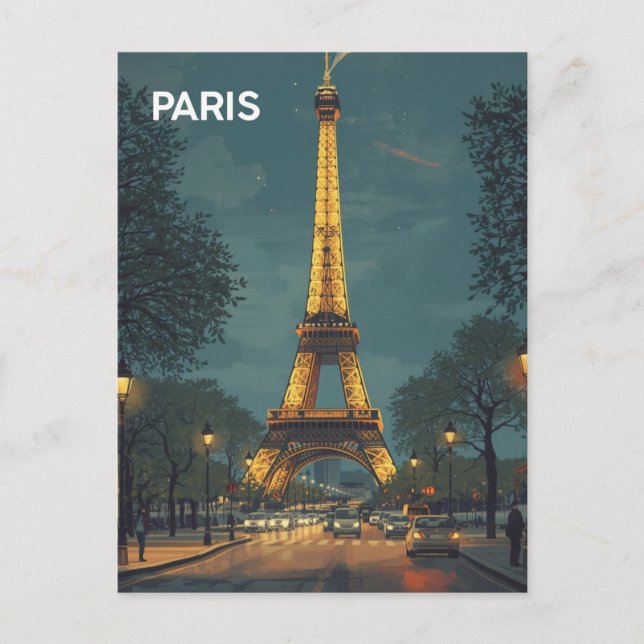 Paris Eiffelturm Postkarte (Vorderseite)