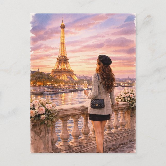 Paris - Eiffelturm Postkarte (Vorderseite)