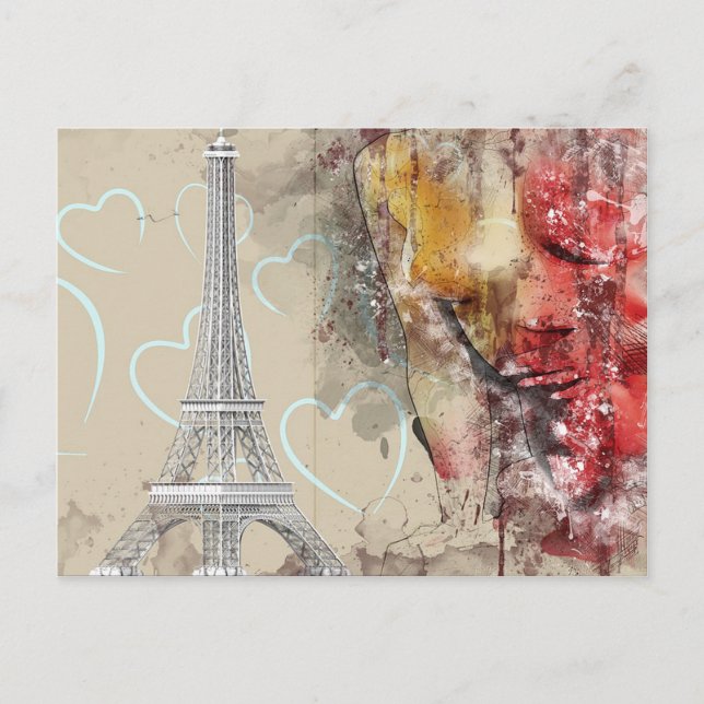 Paris Eiffelturm Postkarte (Vorderseite)