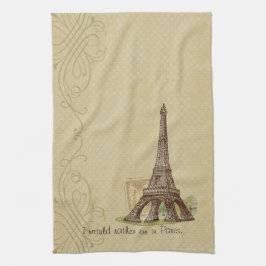 Paris-Eiffelturm-TAN-Diamant-Tee-Geschirrtuch Handtuch