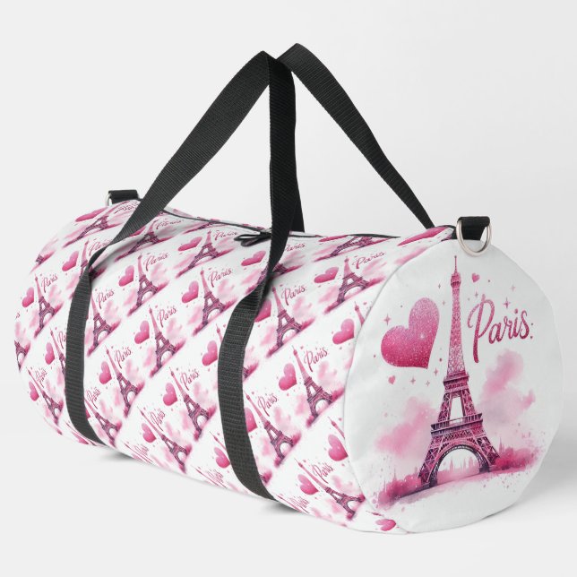 Paris Eiffelturm und Herz Duffle Bag (Linke Ecke)