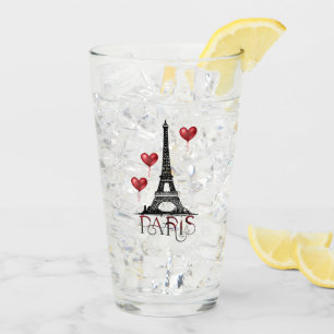 Paris, Eiffelturm und Rotes Herz Glas