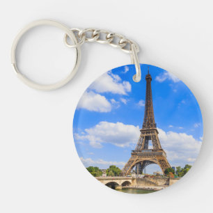 Paris, Eiffelturm und Seine, Frankreich. Schlüsselanhänger