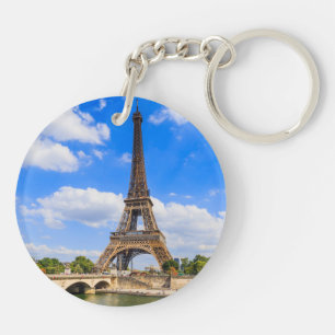 Paris, Eiffelturm und Seine, Frankreich. Schlüsselanhänger