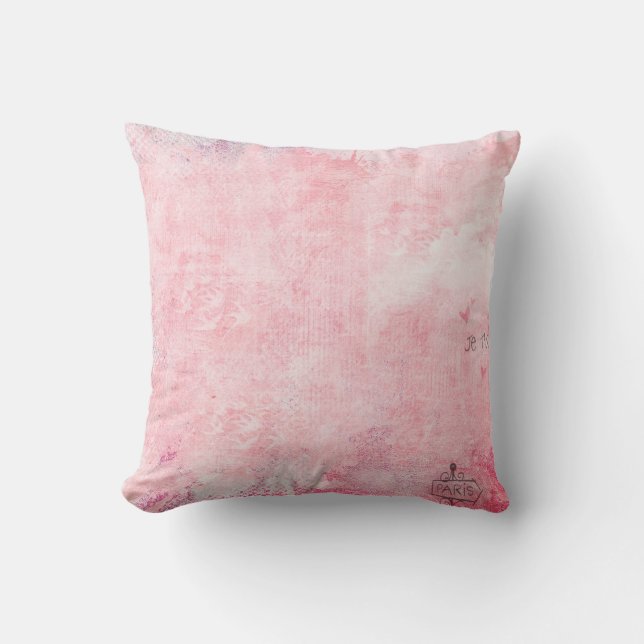 Paris-Eiffelturm Vintage Tauben Kissen (Vorderseite)