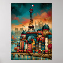 Paris Eiffelturm Whimsical Stadtansicht