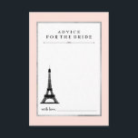 Paris Elegance - Beratung für die Brücke Hinweiskarte<br><div class="desc">Diese eleganten,  stilvollen Karten in sanftem französischem Rosa mit einem silbernen Imitat stellen auch den Eiffelturm dar. Eine elegante Art,  die Braut in ihrem Brautparty zu beraten!</div>