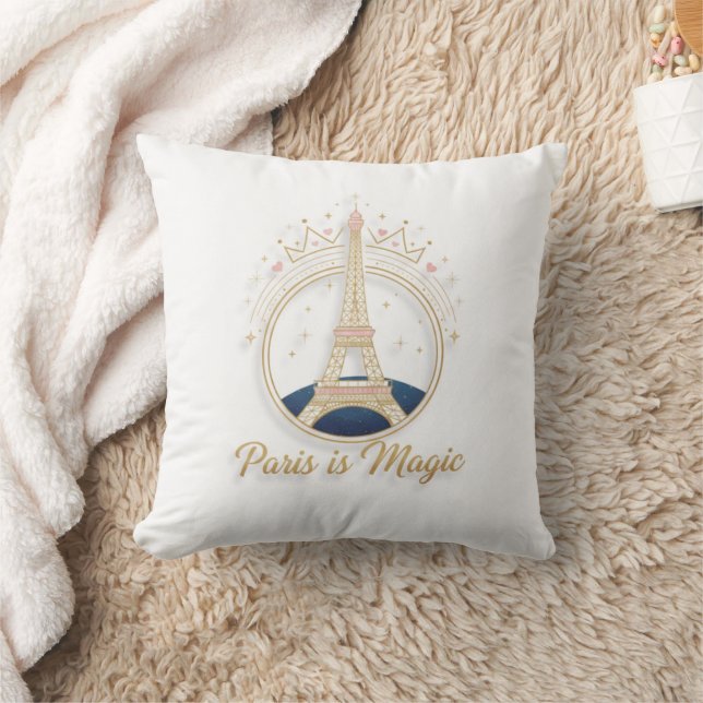 Paris - Elegant Eiffel Tower & Celestial Gold Kissen (Decke)
