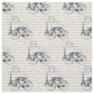 Paris-Fahrrad Forgetmenot Gewebe Stoff