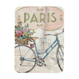 Paris-Fahrrad mit Blumen Magnet